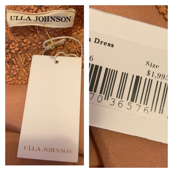 New! ULLA JOHNSON Jacquard Tiered Midi Dress - Picture 14 of 14